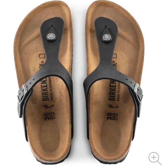 Birkenstock Other - BIRKENSTOCK Men’s Thong Sandals 8-8.5 black leather minimalistic cork